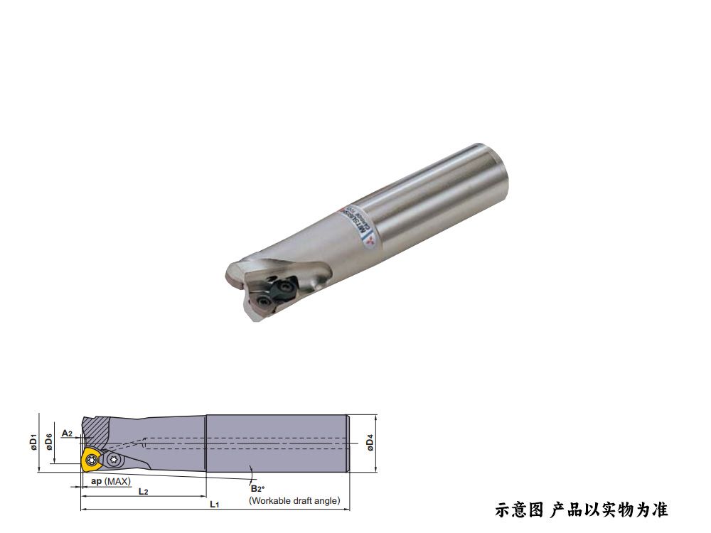 25直径3刃多功能用铣刀AJX08R25