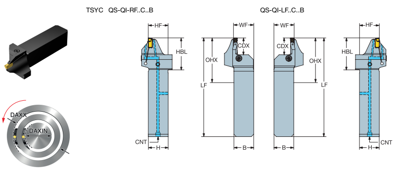 QI小直径内圆切槽和端面切槽刀具