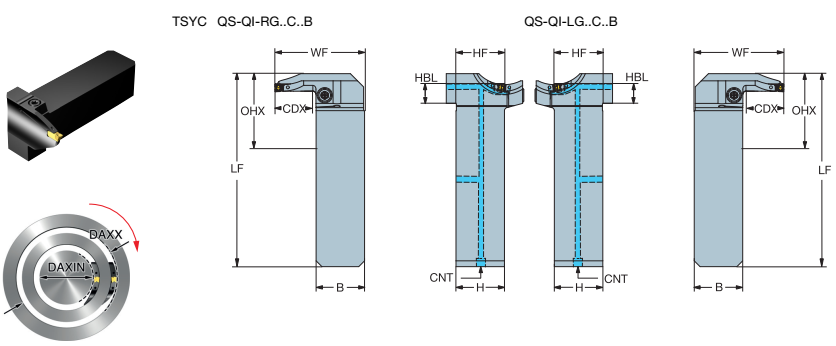 QI小直径内圆切槽和端面切槽刀具