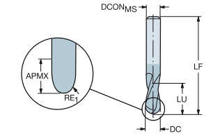 整体硬质合金球头铣刀1B230/240